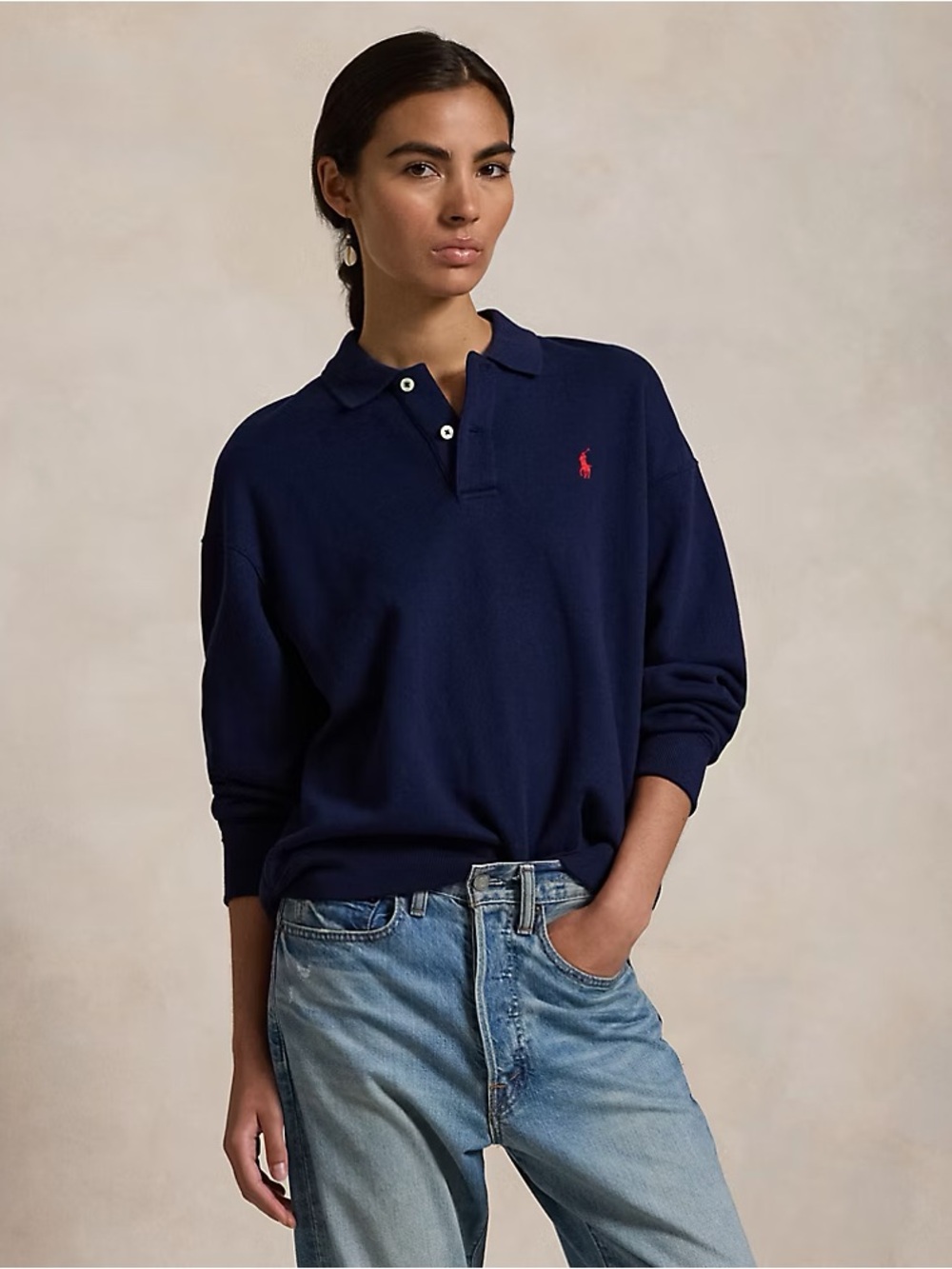 Polo by Ralph Lauren NWT Polo-Collar Fleece Pullover Size: L